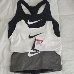 Nike Black, White, and Gray Sports Bras Qty 3